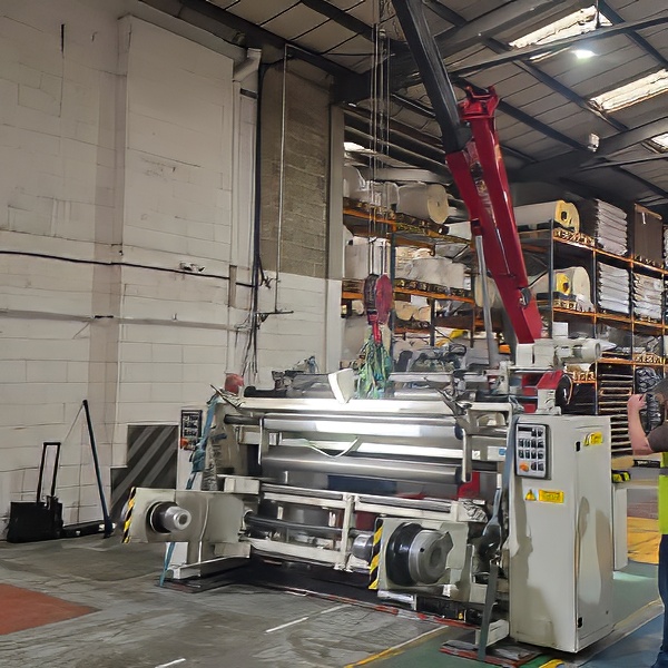 CNC machine moving and precision positioning using specialist lifting and skates