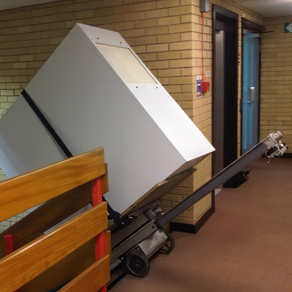 Medical equipment lift and shift using specialist lifting methods in a healthcare facility