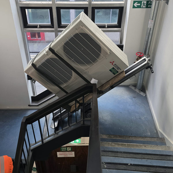 Powered stairclimbing plant room equipment in manchester